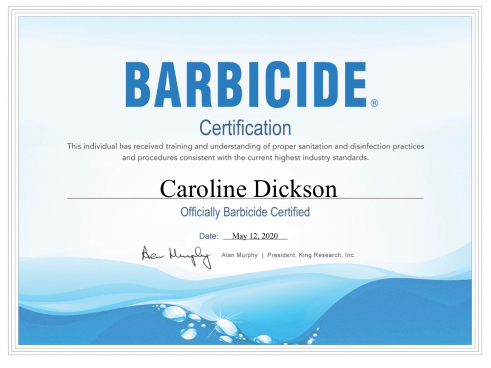 Barbicide Certification